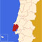 Portugal map with Lisbon area in red